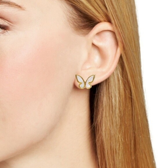 Kate Spade A Flutter Mother Of Pearl Butterfly Earrings - Picture 3 of 4
